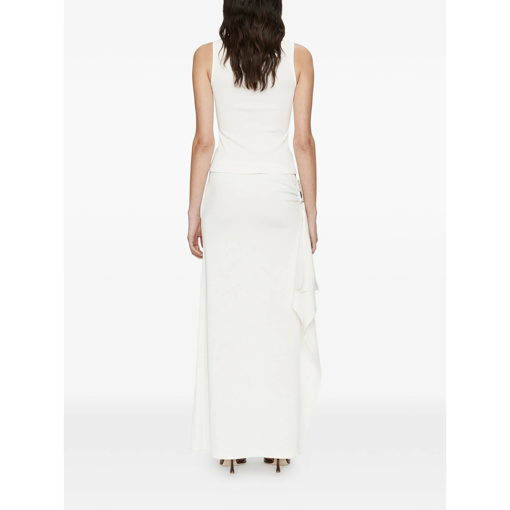 Crystal Pendant Cascade Asymmetric Skirt