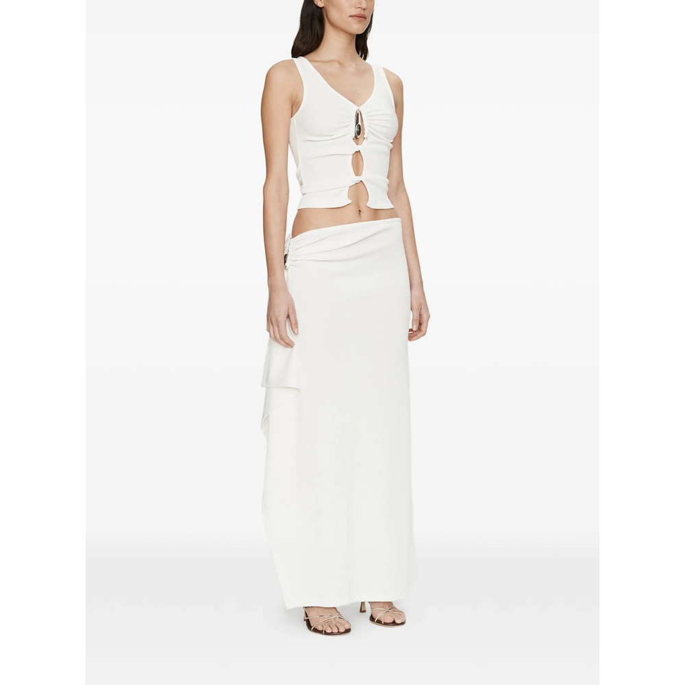 Crystal Pendant Cascade Asymmetric Skirt