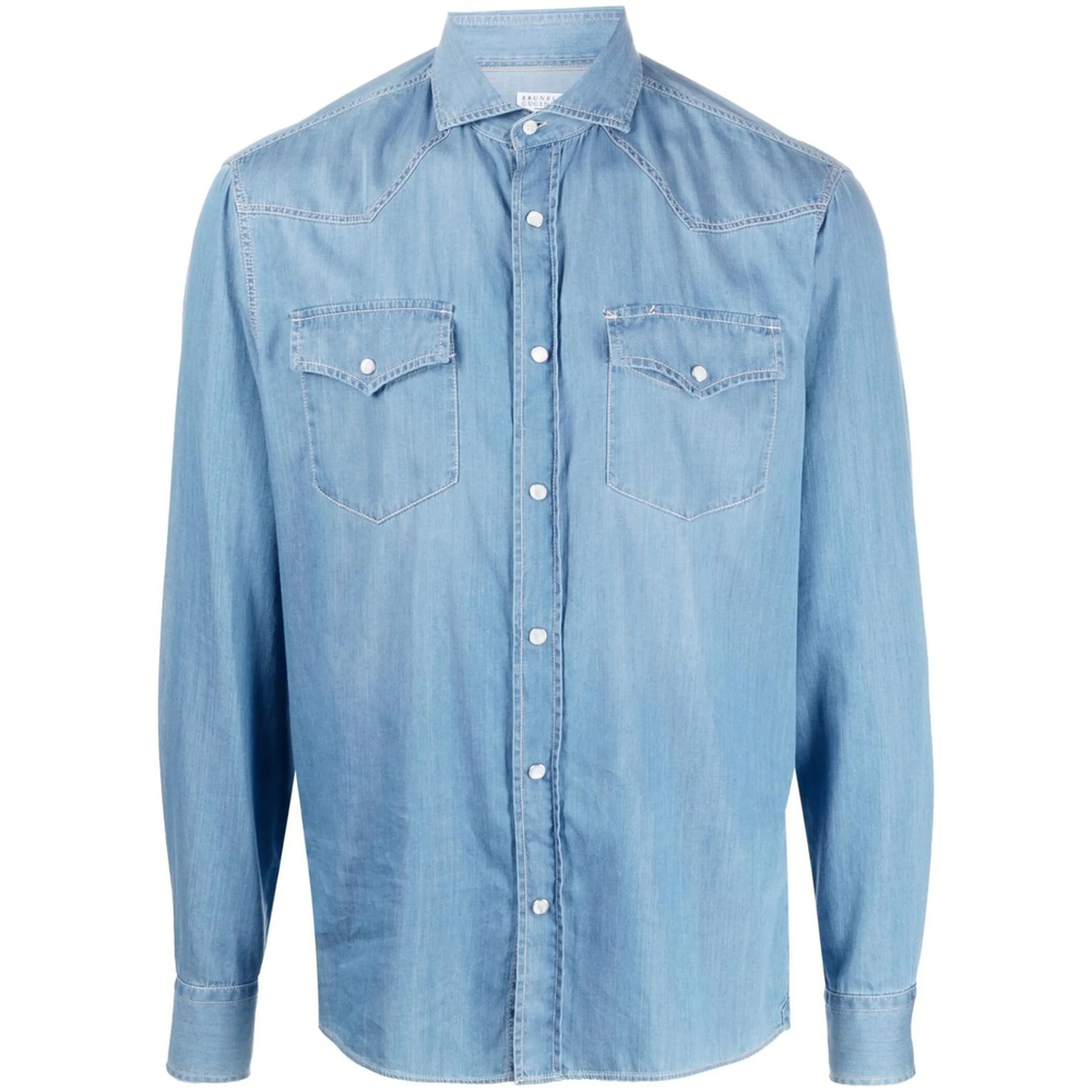 Brunello Cucinelli Long-sleeved Denim Shirt