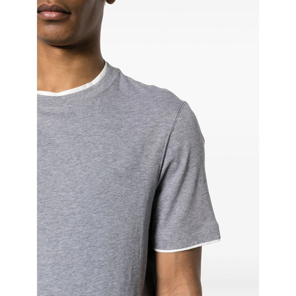Faux-Layered Cotton T-Shirt