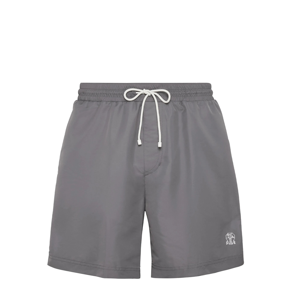 Brunello Cucinelli Logo-embroidered Drawstring Swim Shorts