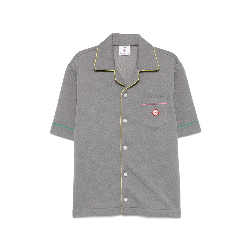 Monogram-Jacquard Contrast-Trim Shirt
