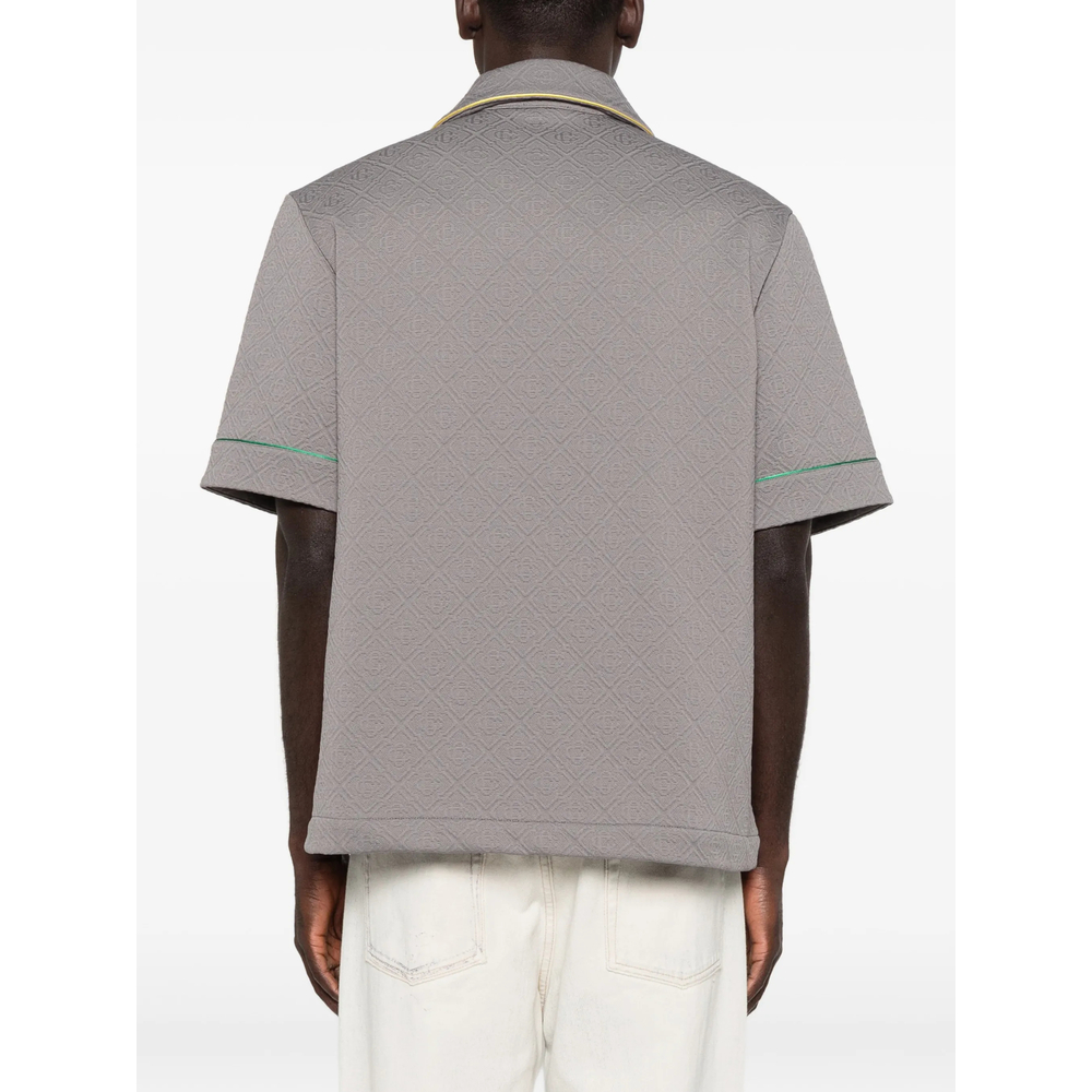 Monogram-Jacquard Contrast-Trim Shirt