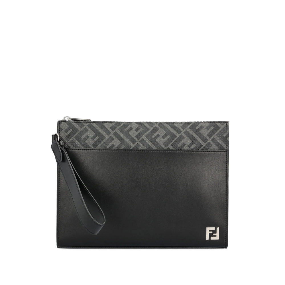 Fendi FF Motif Leather Clutch