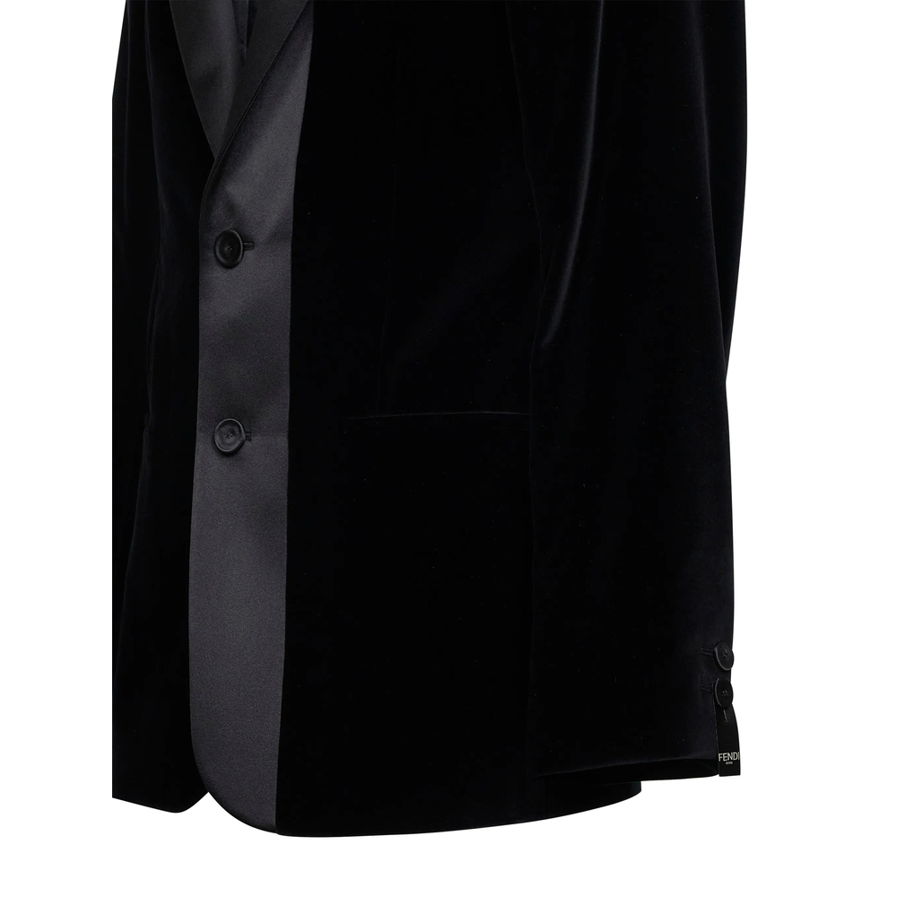 Single-Breasted Satin-Collar Cotton Jacket