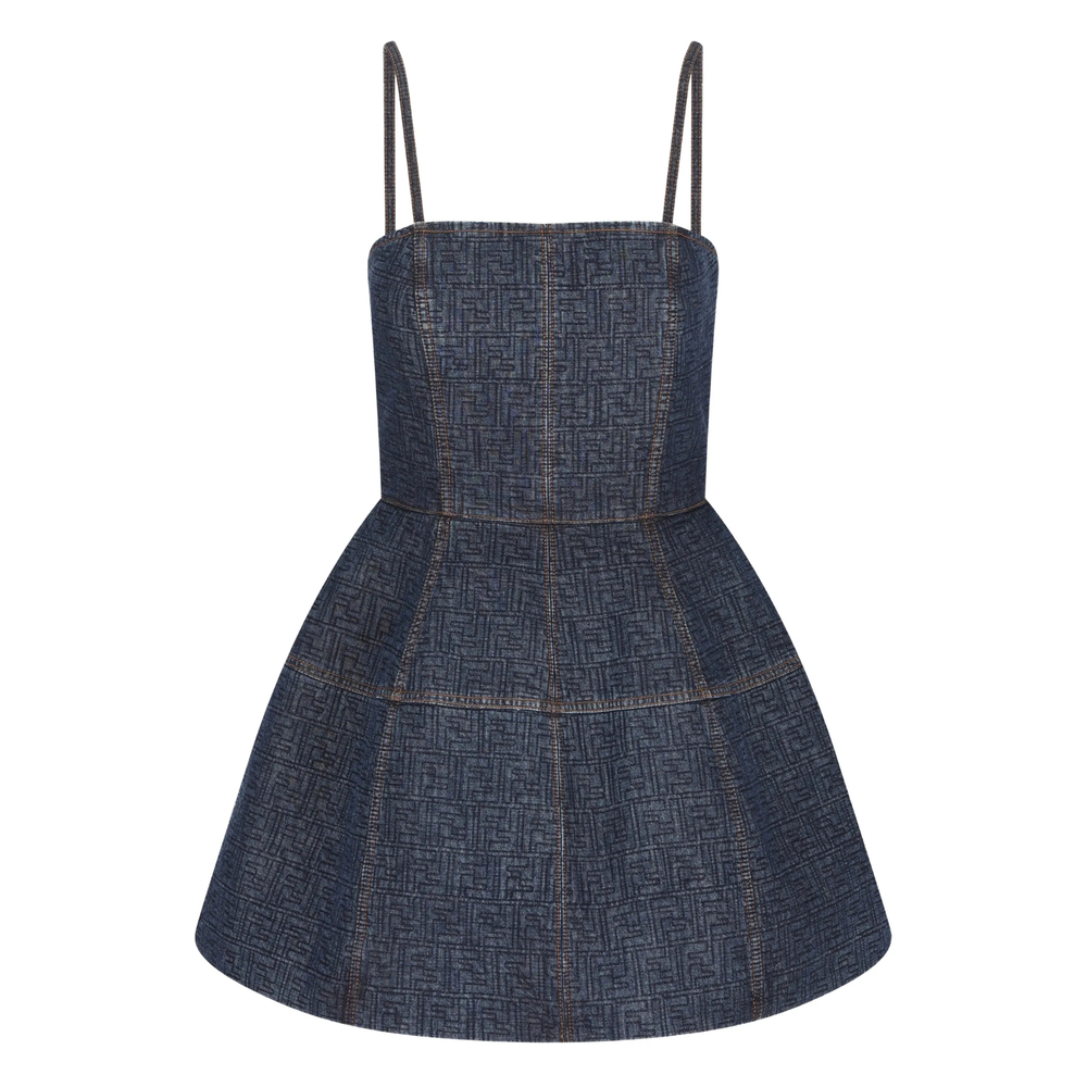Fendi FF-motif Denim Mini Dress