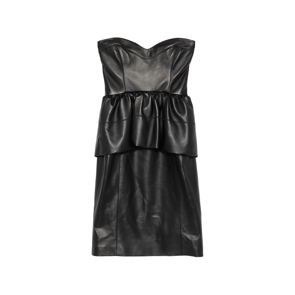 Fendi Strapless Peplum Midi Dress