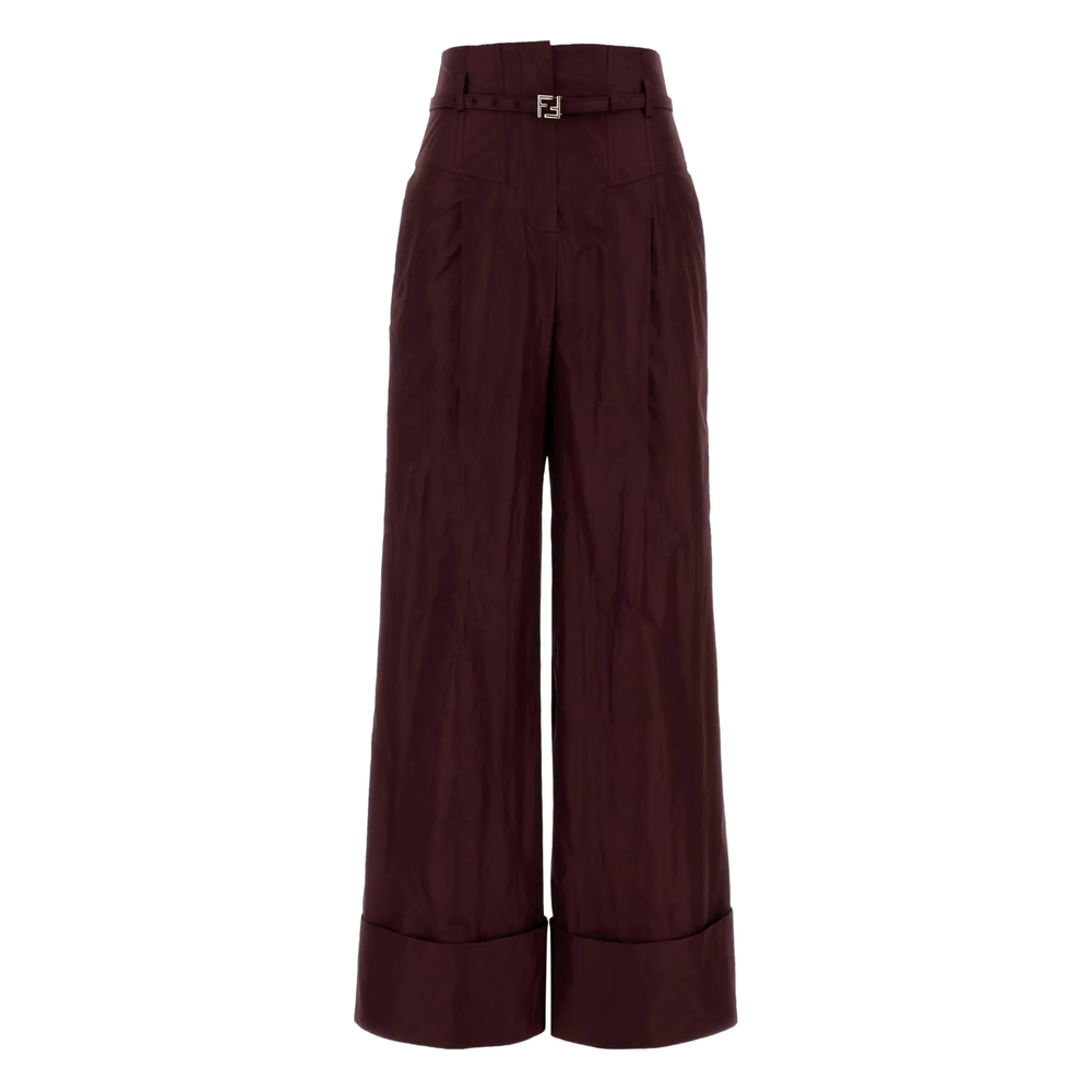Fendi Taffeta-buckle Trousers