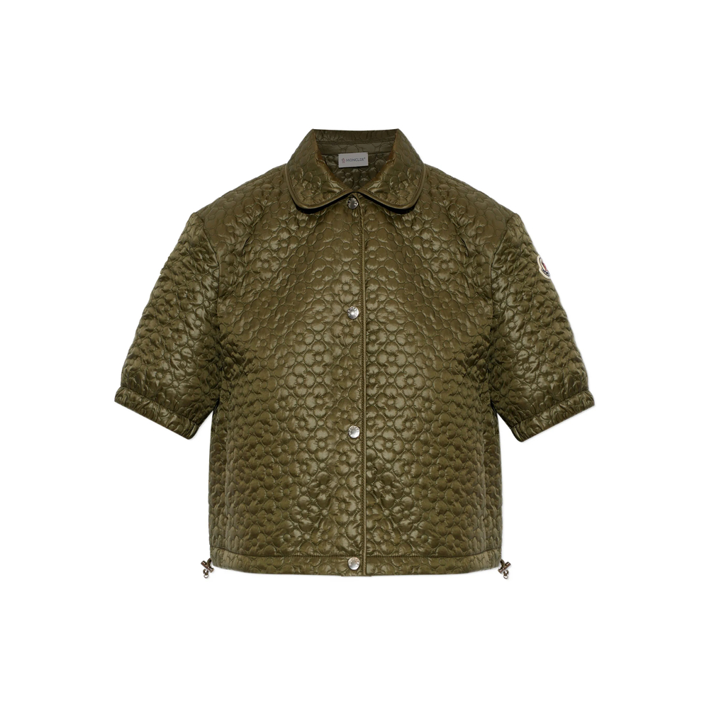 Moncler Flower Quilted Short-sleeve Top