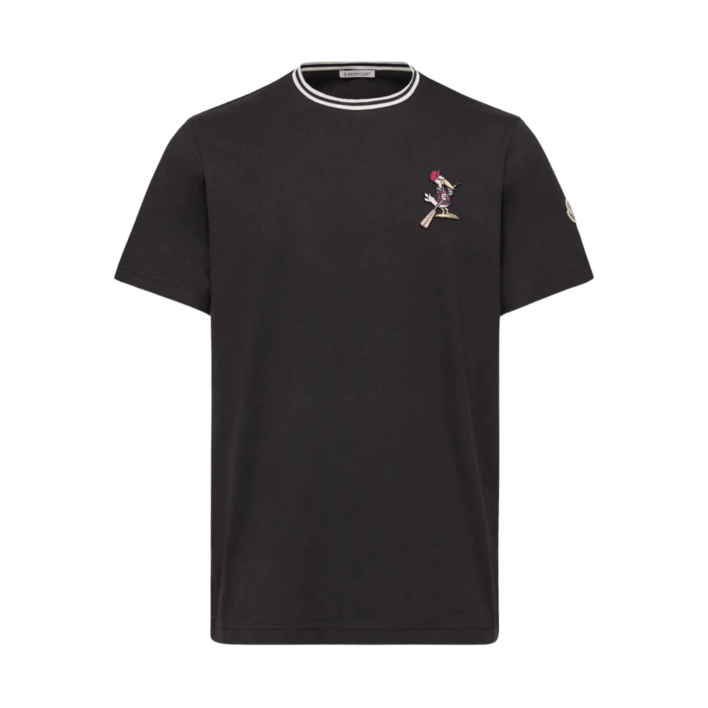 Moncler Striped-trim Detail-appliqué T-shirt