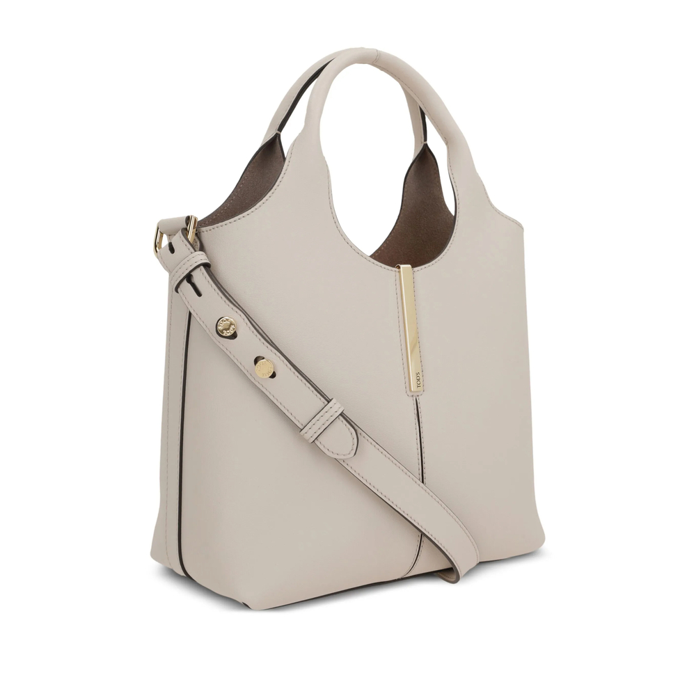 Mini Tote Shopping Bag In Leather