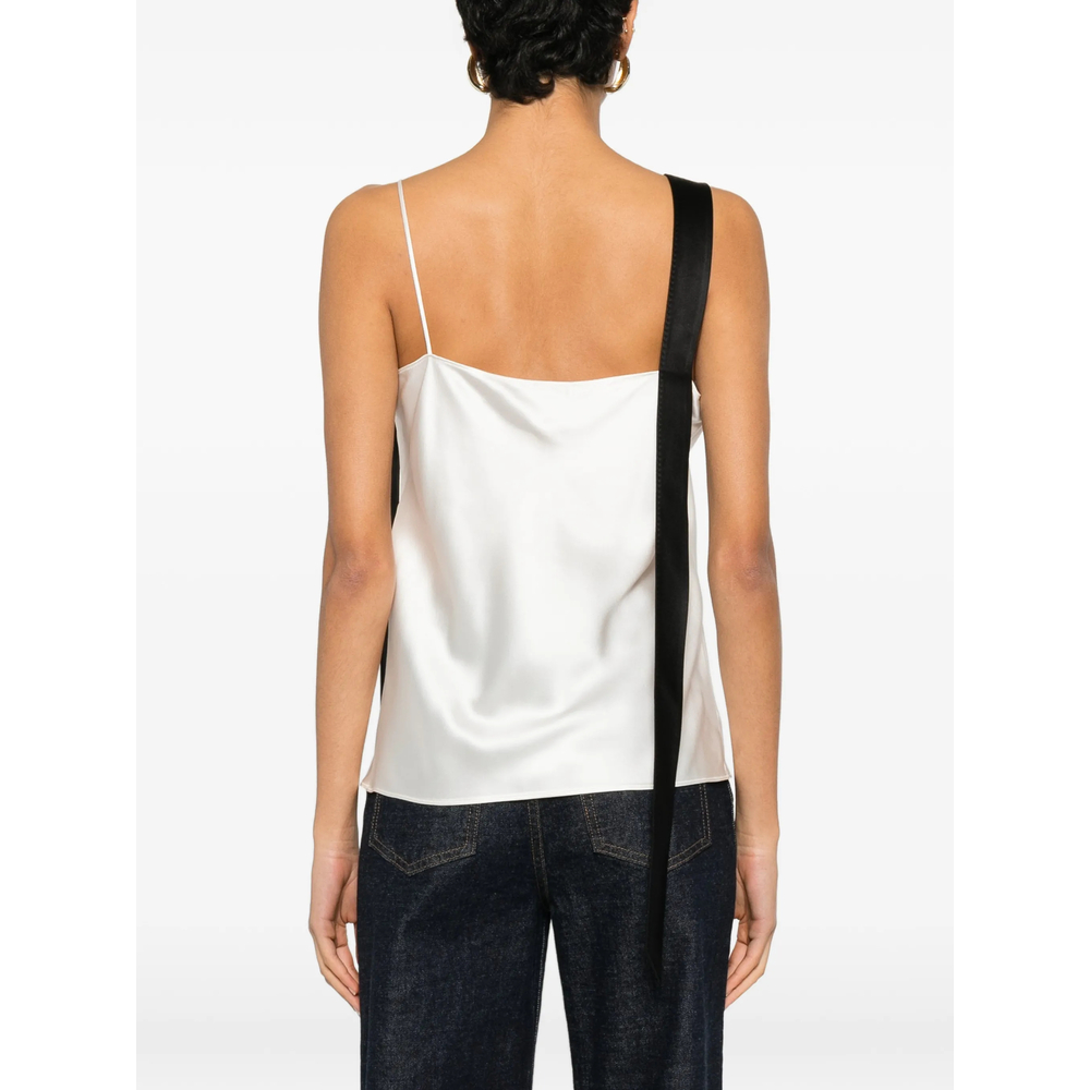 Silk Satin Camisole With Tuxedo Band