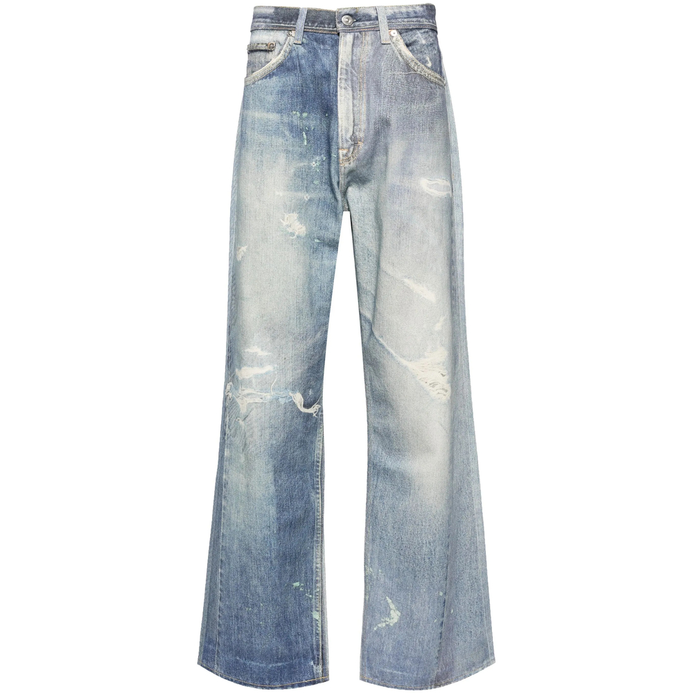 Our Legacy Third Cut Distressed-effect Denim-print Jeans