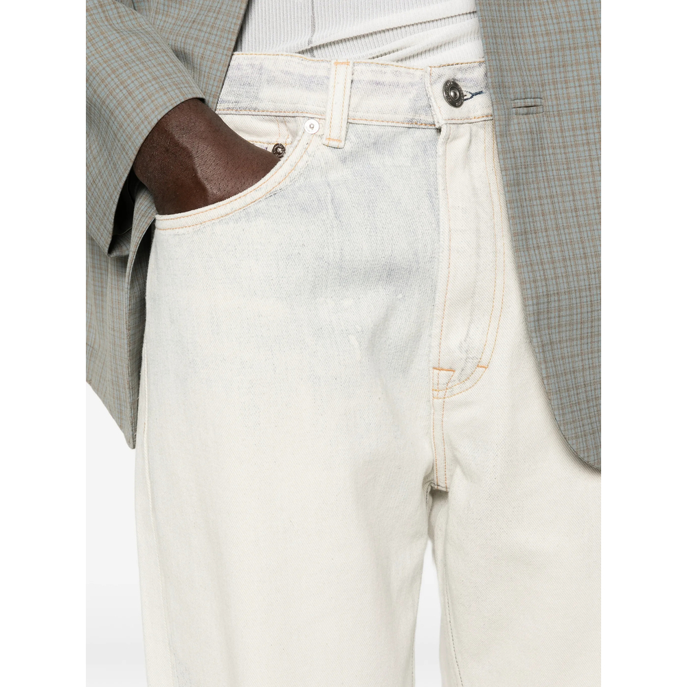 Third Cut Wide-Leg Distressed Jeans