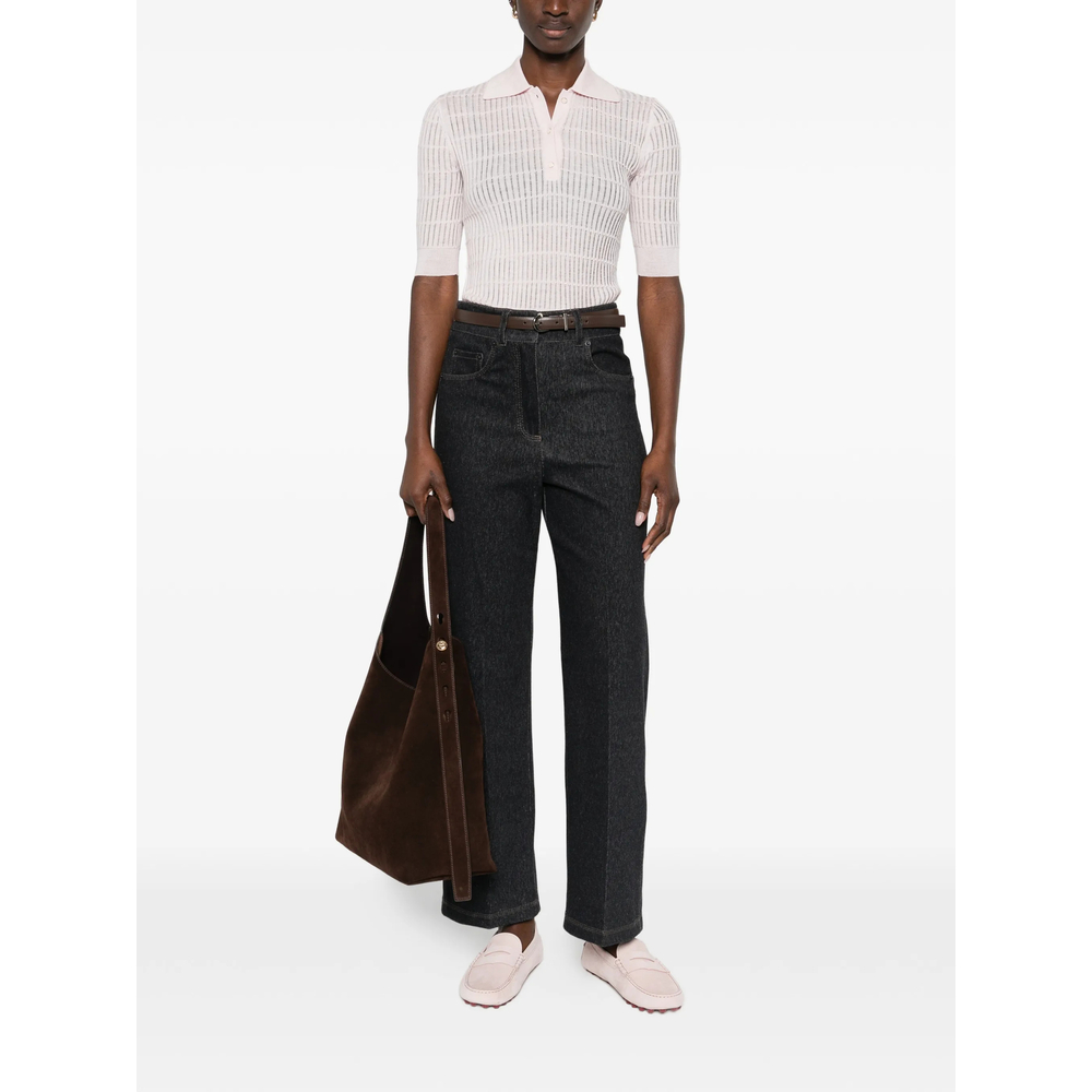 Studio Ribbed-Knit Polo