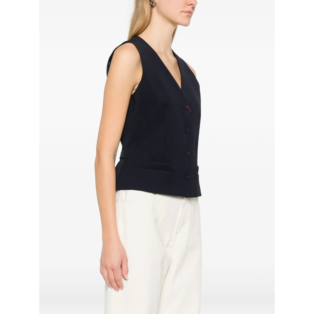 Studio Buttoned V-Neck Gilet