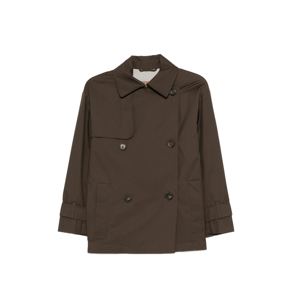 Max Mara The Cube Logo-patch Double-breasted Coat
