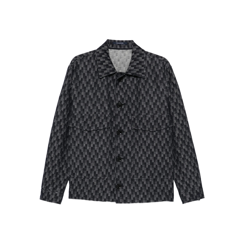 Tagliatore Chest-pockets Patterned Shirt Jacket