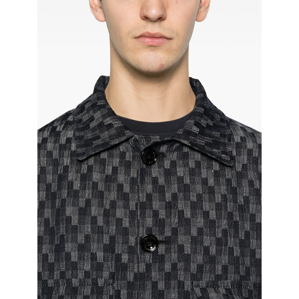 Chest-Pockets Patterned Shirt Jacket