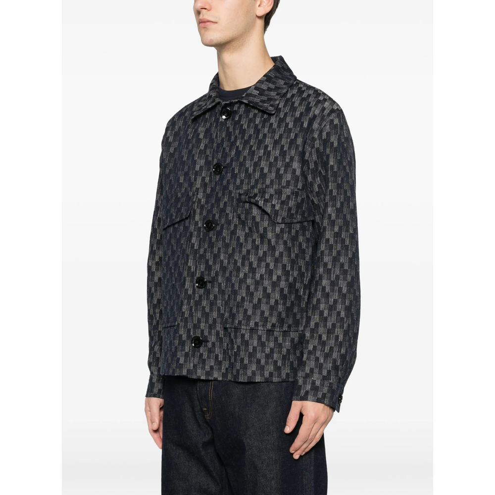 Chest-Pockets Patterned Shirt Jacket