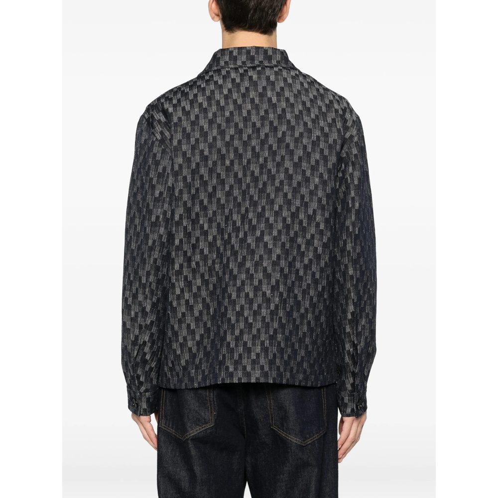 Chest-Pockets Patterned Shirt Jacket