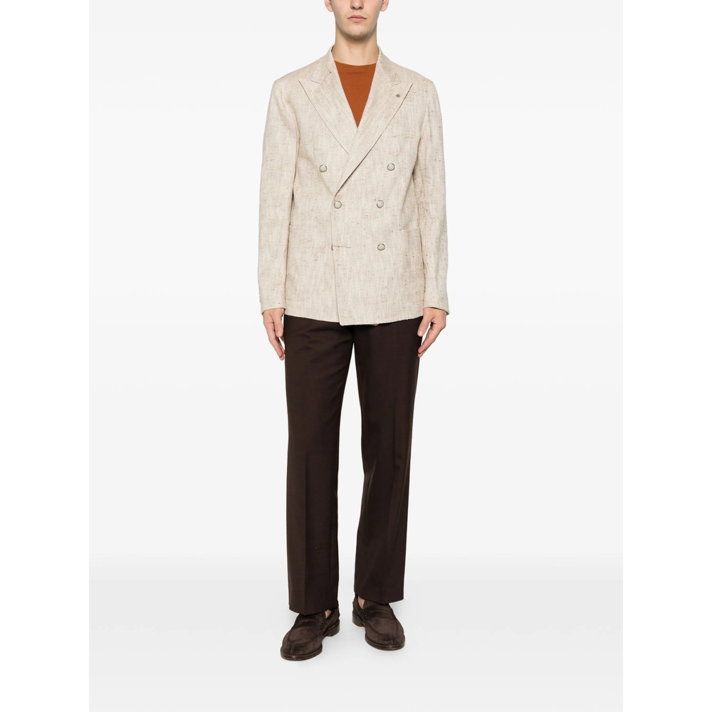 Peak-Lapel Double-Breasted Blazer