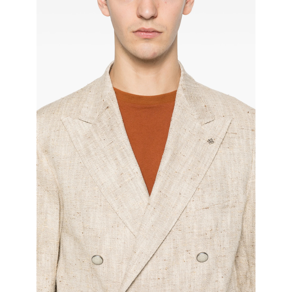 Peak-Lapel Double-Breasted Blazer