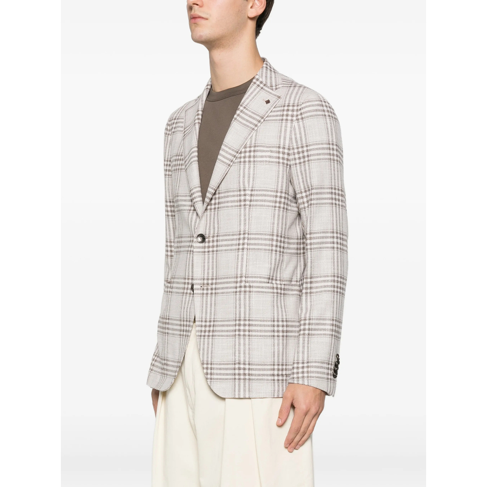 Checked Single-Breasted Blazer
