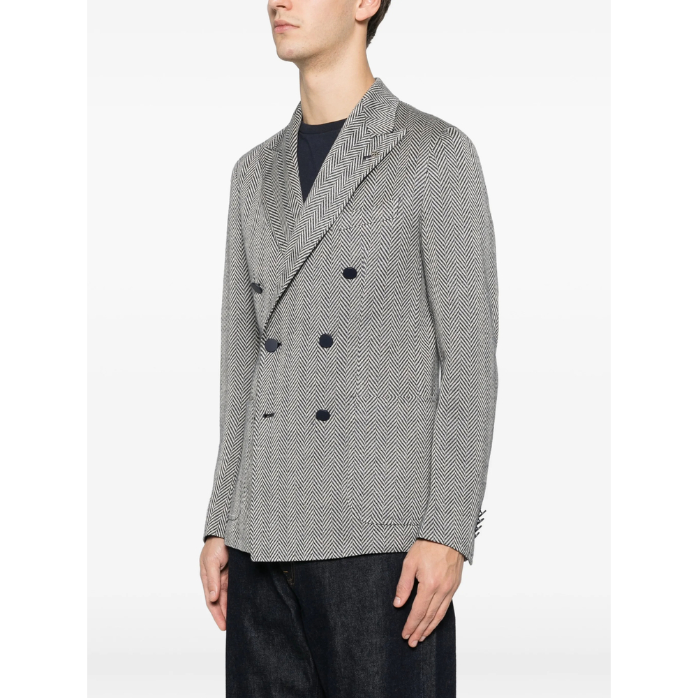 Herringbone Double-Breasted Blazer