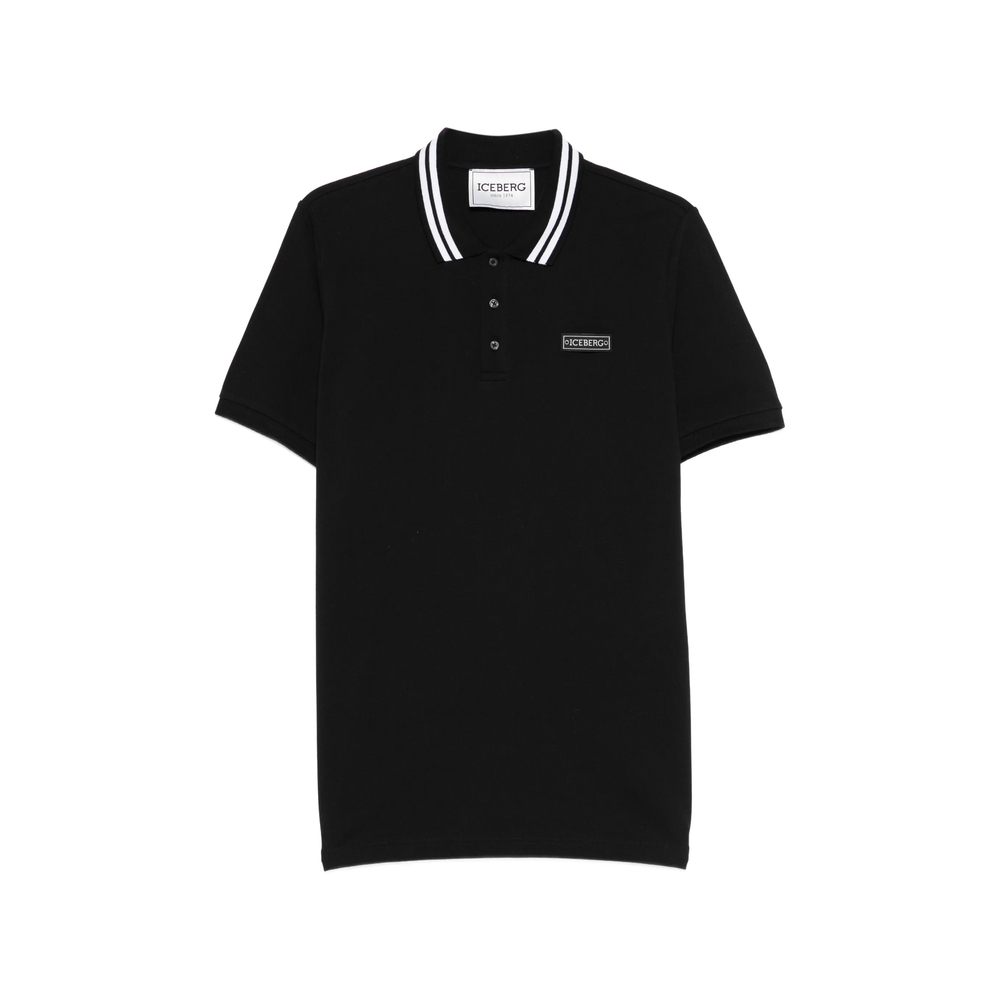 Iceberg Striped-collar Polo Shirt