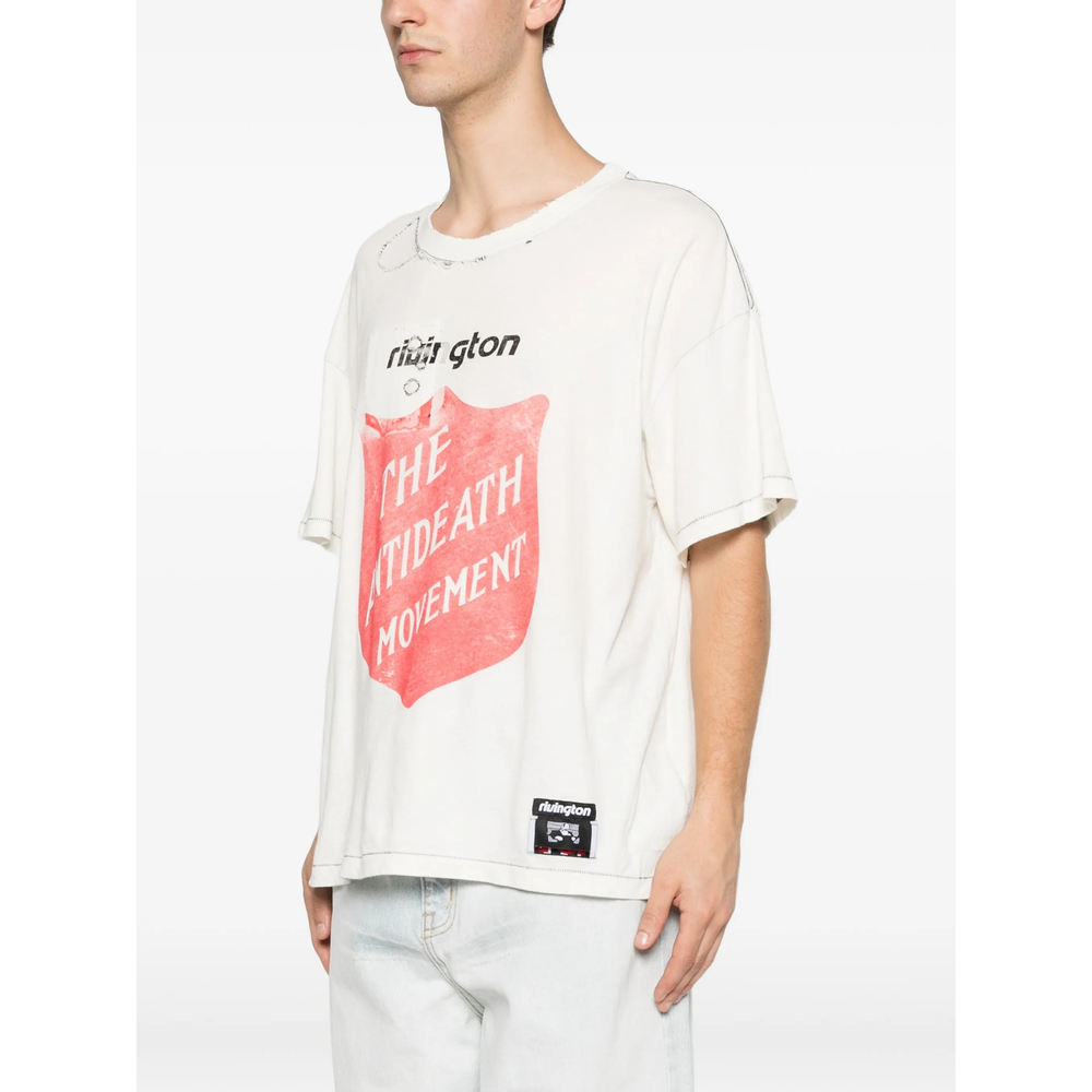 Graphic-Print Distressed T-Shirt
