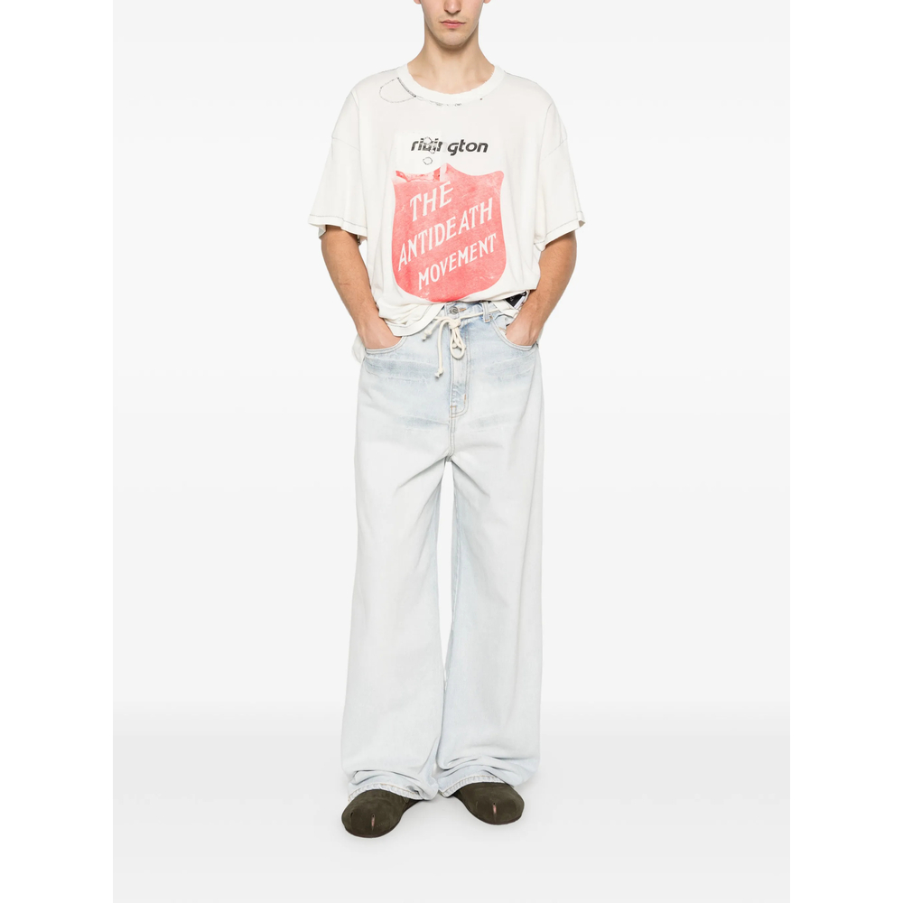 Graphic-Print Distressed T-Shirt