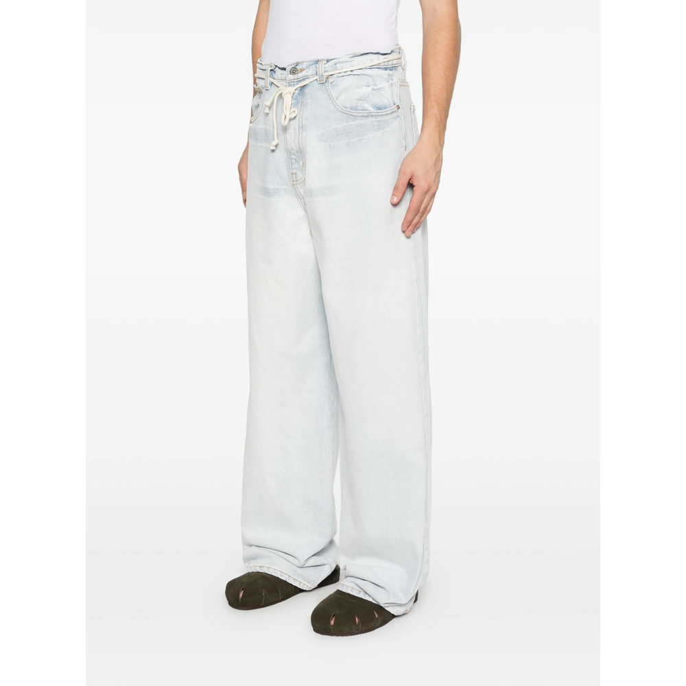 Bleached Drawstring Jeans