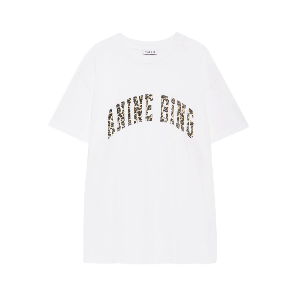 Anine Bing Walker Leopard-print Logo T-shirt