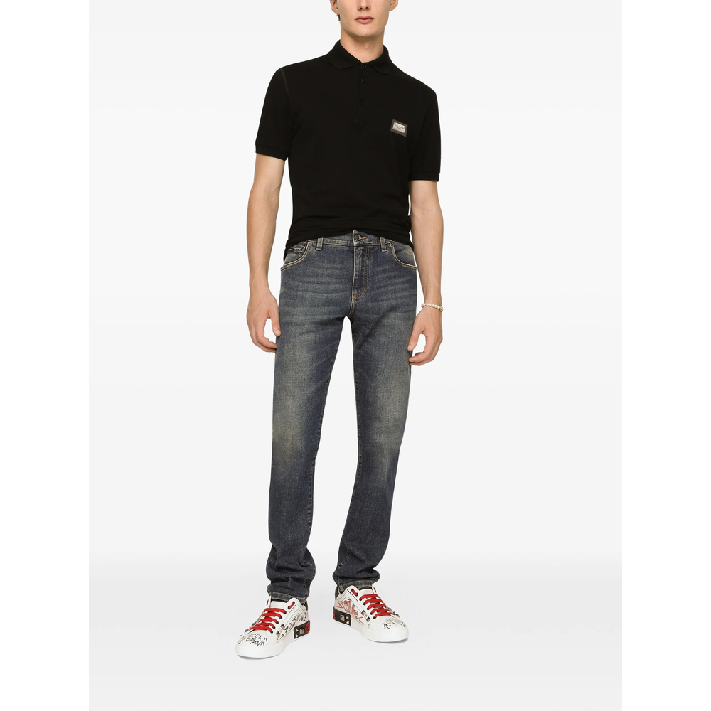 Cotton Piqué Polo-Shirt With Branded Tag