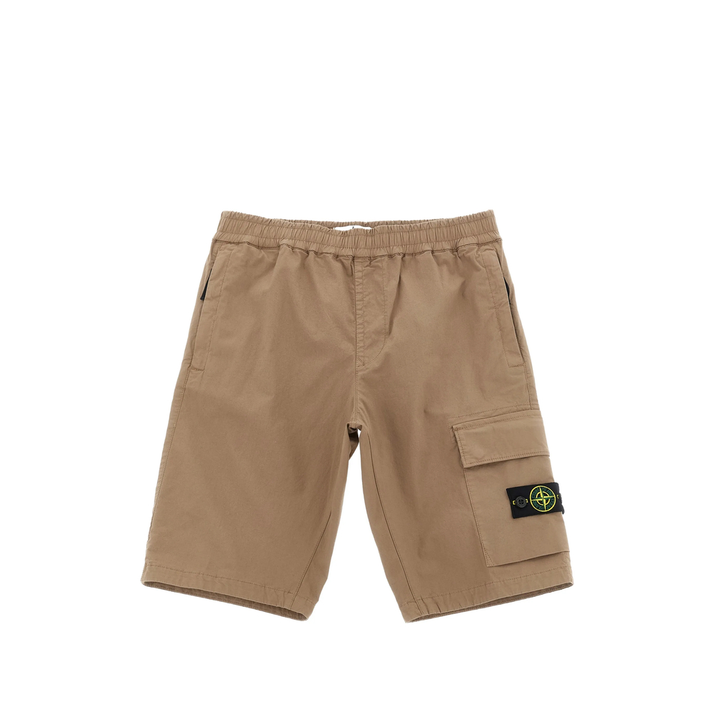 Stone Island Logo-badge Cotton Cargo Shorts