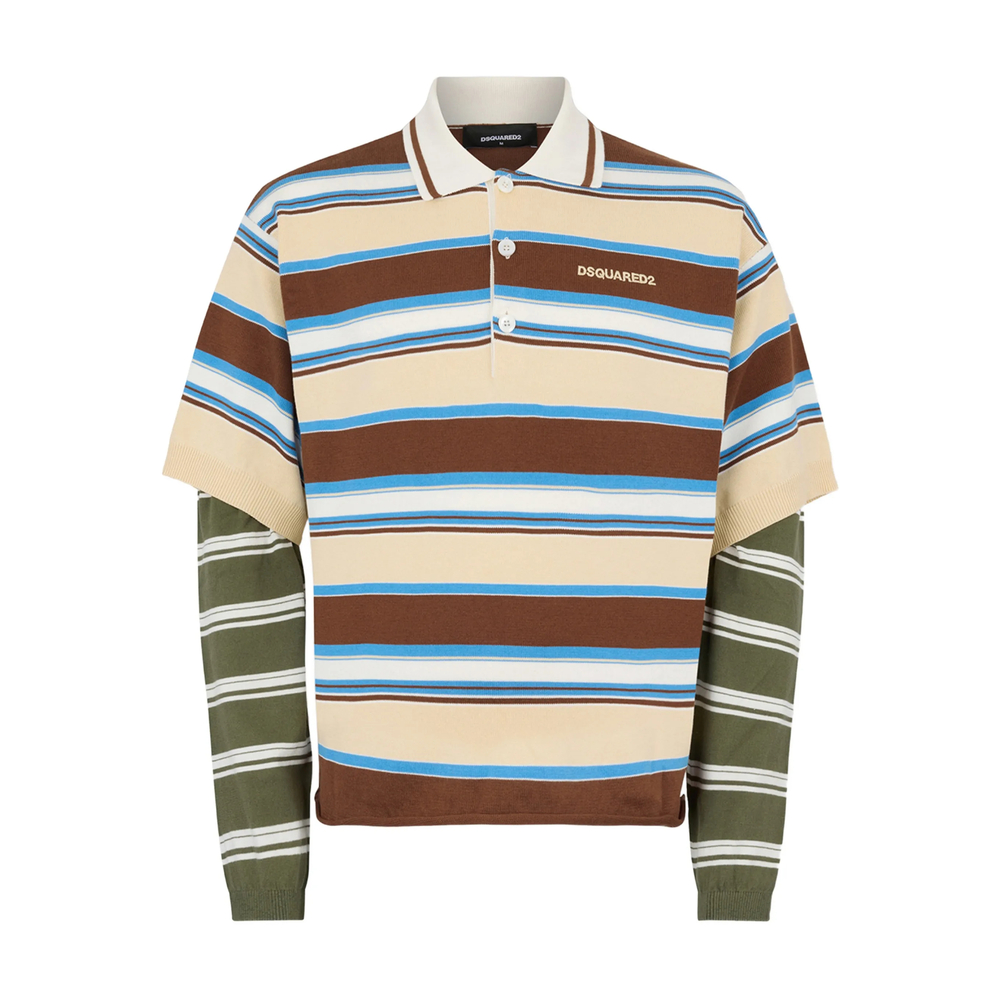 Dsquared2 Striped Long-sleeves Polo Shirt