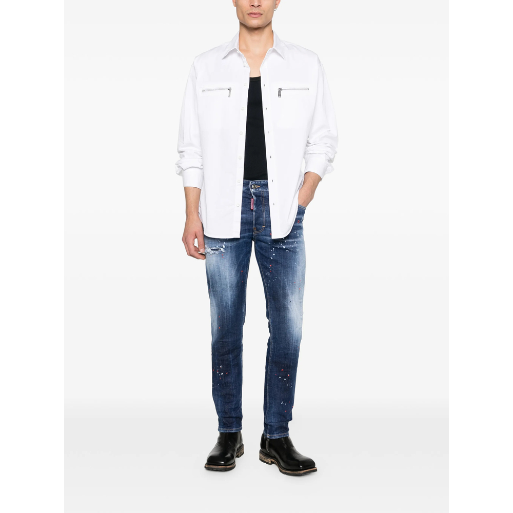 Skater Distressed Paint Jeans
