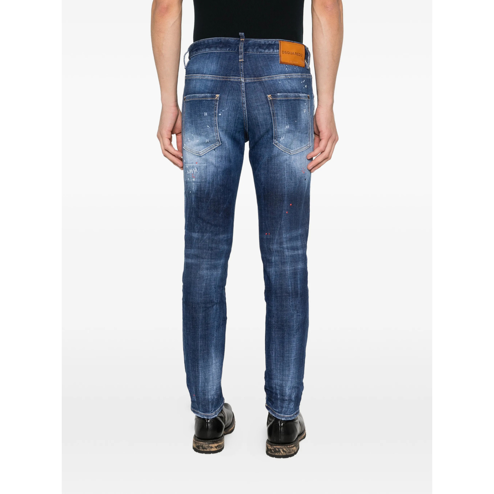 Skater Distressed Paint Jeans