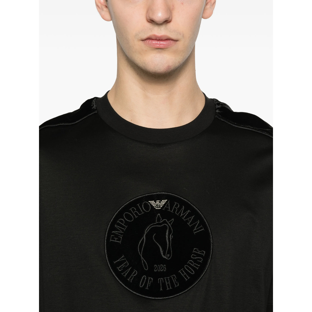 Emporio Armani Velvet-Panel T-Shirt