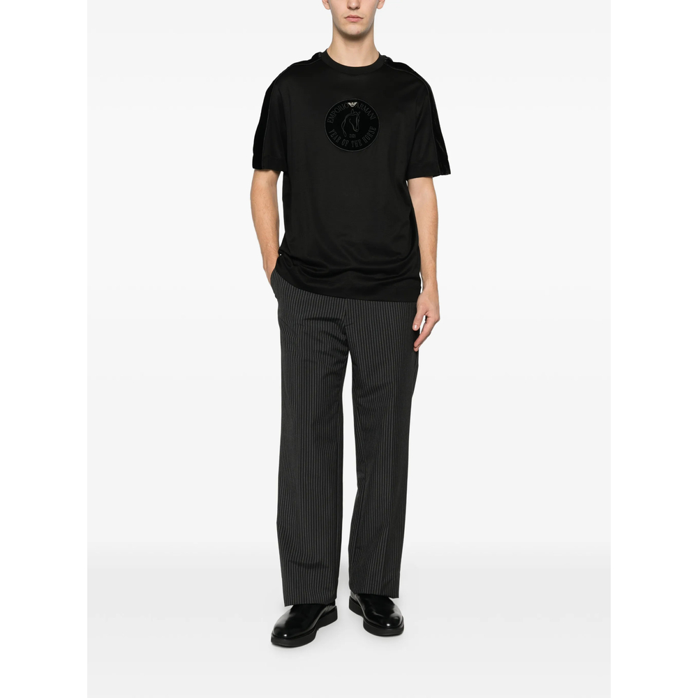 Emporio Armani Velvet-Panel T-Shirt