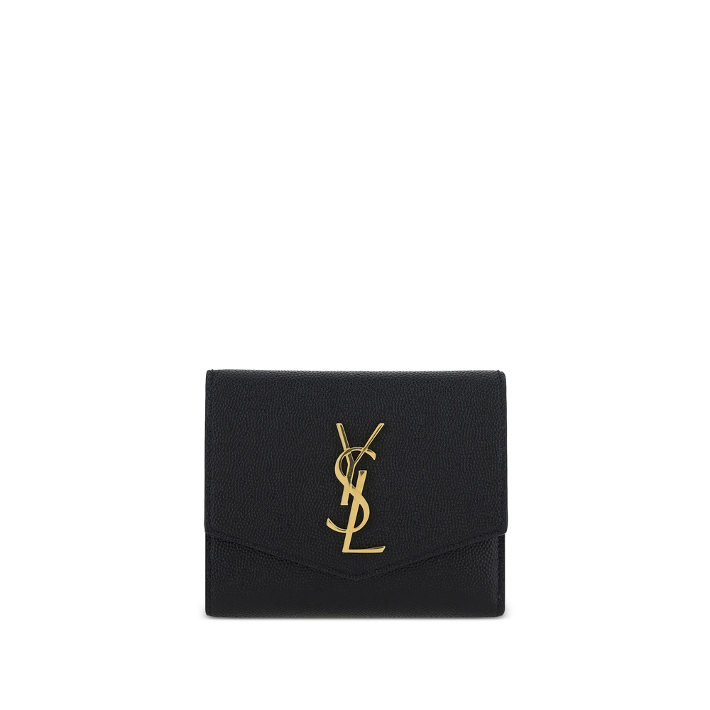 Saint Laurent Cassandre Leather Wallet In Black