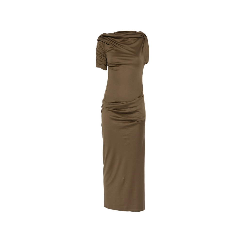Jacquemus Draped One-shoulder Midi Dress