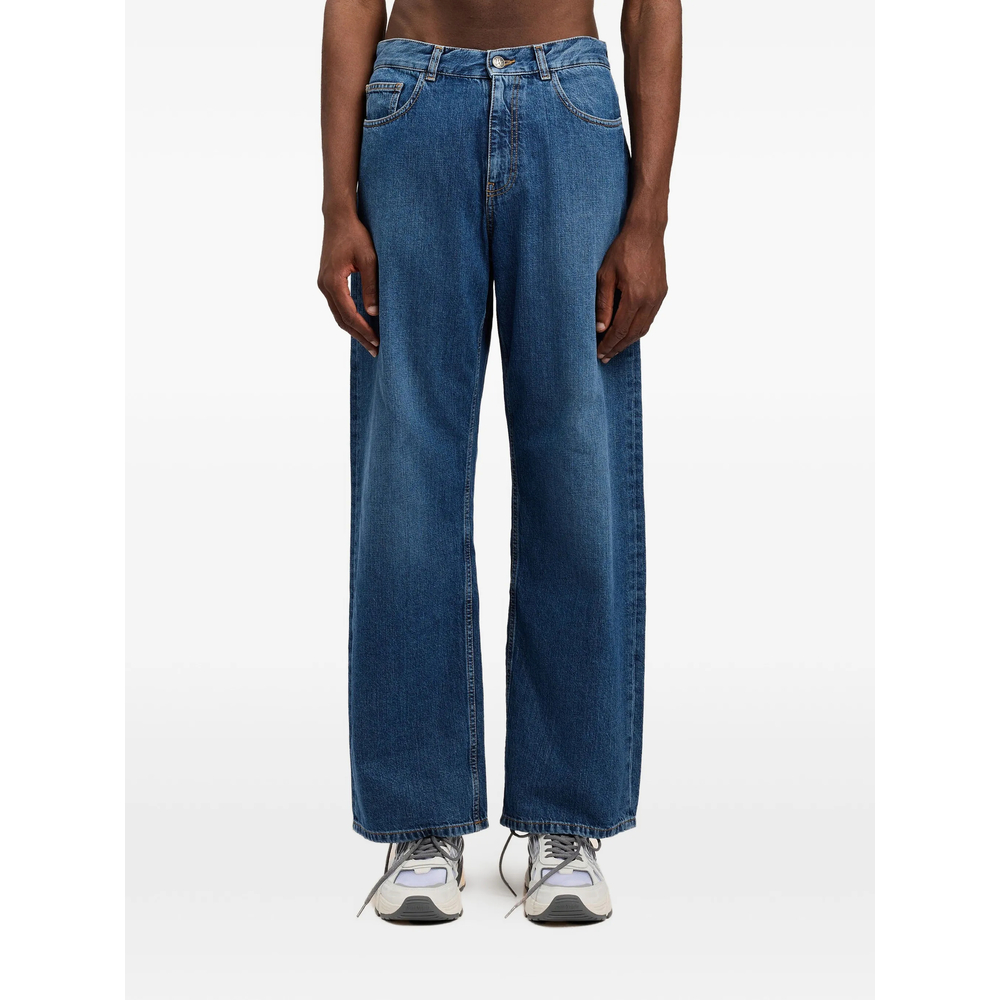Curved Logo Denim Jeans