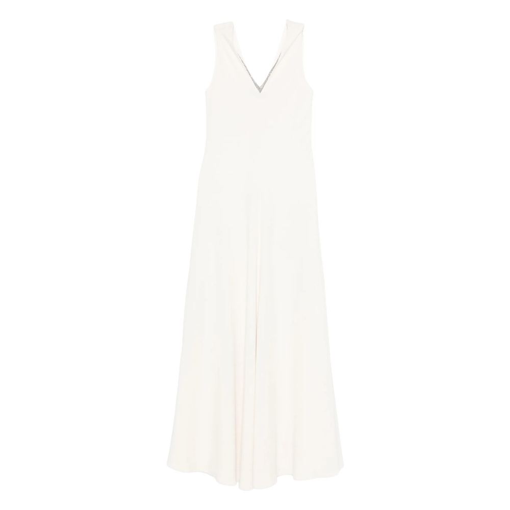 Brunello Cucinelli V-neck Sleeveless Maxi Dress