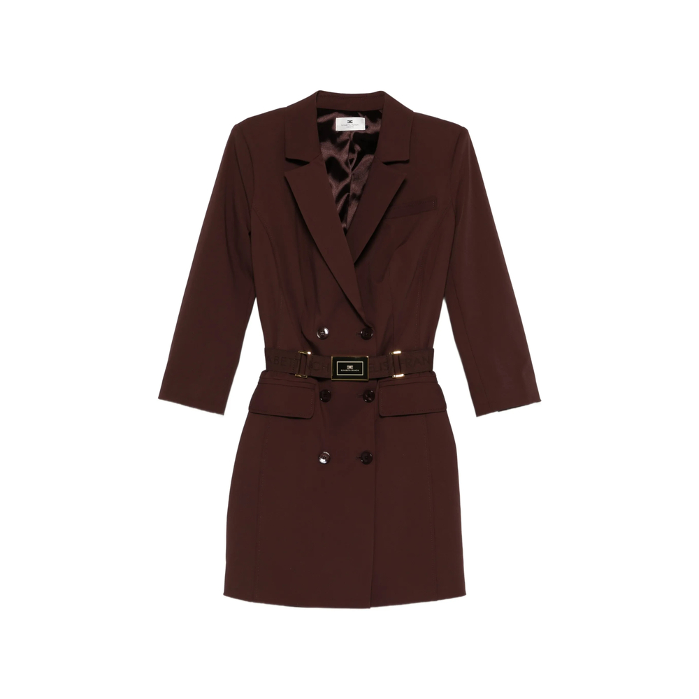 Elisabetta Franchi Dress In Technical Bi-elastic Fabric With Belt
