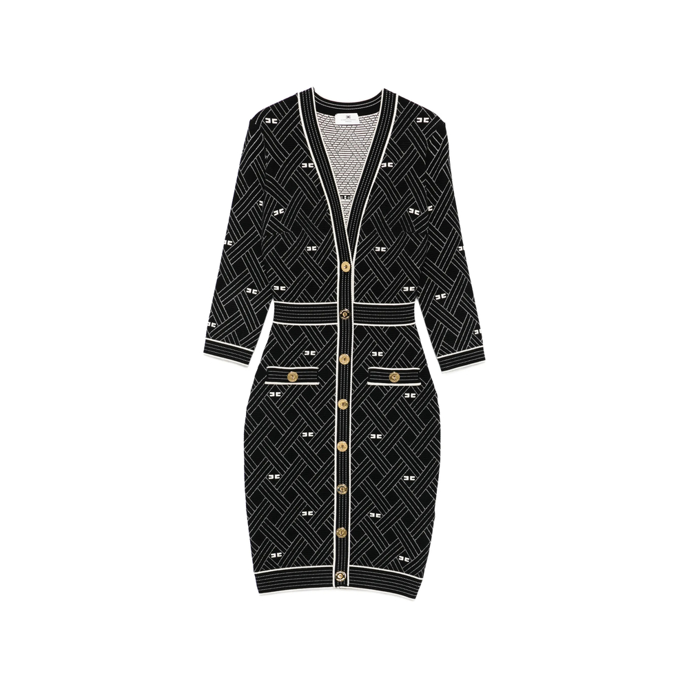 Elisabetta Franchi Button Patterned Dress