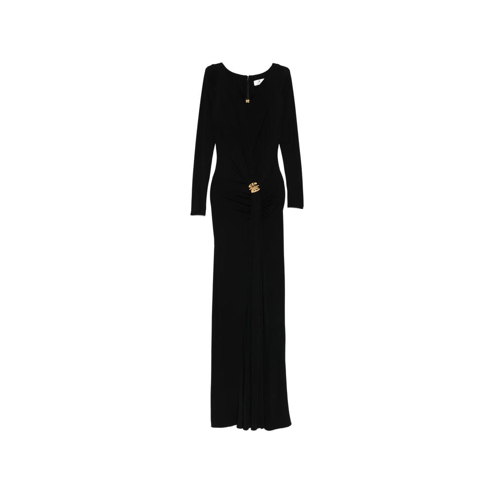 Elisabetta Franchi Maxi Gold-tone Brooch Dress
