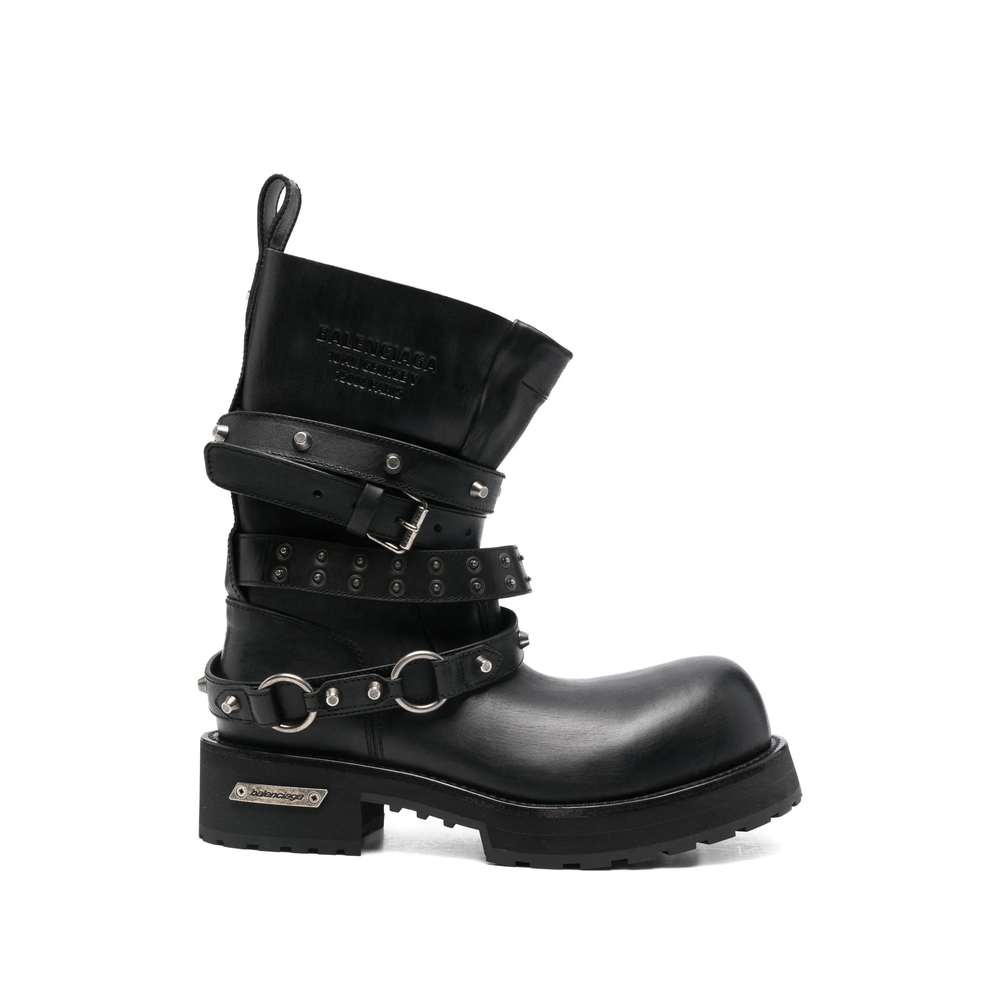 Balenciaga Venom City Studded Buckle Boots