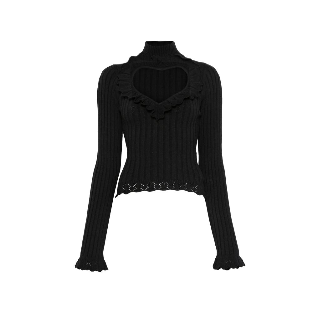 Balenciaga Ruffled Heart-cutout Sweater